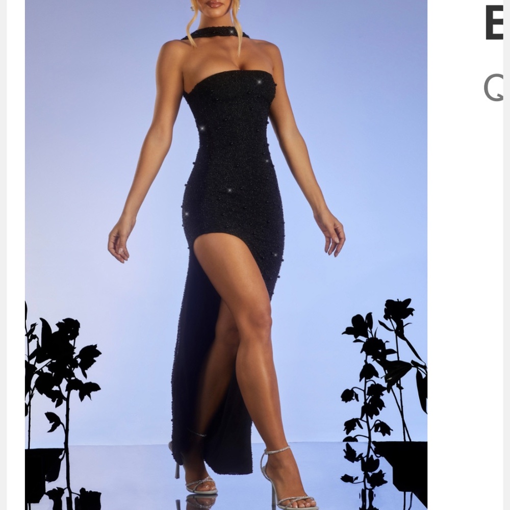 Oh Polly embellished bandeau maxi dress